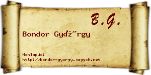 Bondor György névjegykártya