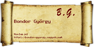 Bondor György névjegykártya